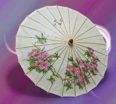 Sombrinha de Papel Flor Rosa