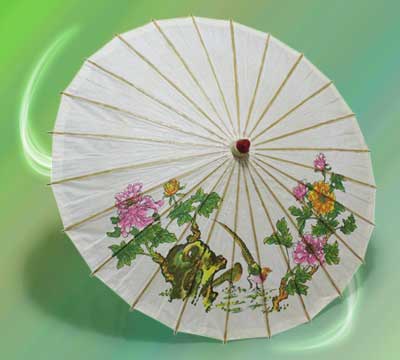 Sombrinha de Papel com Flores