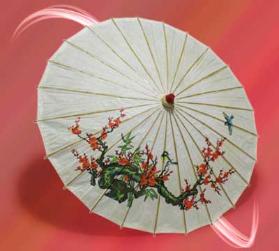 Sombrinha de Papel com Sakura
