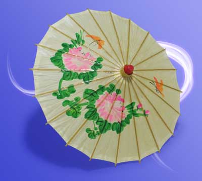 Sombrinha de Papel com Flor