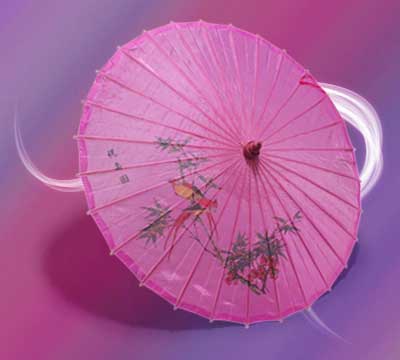Sombrinha de Seda Rosa