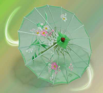 Sombrinha de Seda Verde