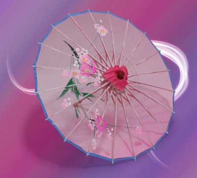 Sombrinha de Seda Rosa